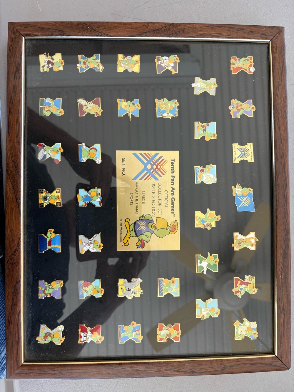 Tenth Pan Am Games Framed Collector Pin Set - Multicolor